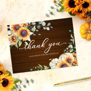 Postal Greenery Girasoles Boda Otoño Agradecimiento