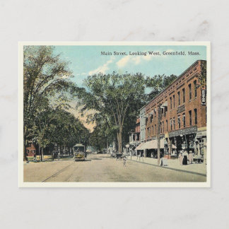 Postal Greenfield Massachusetts Main Street Vintage