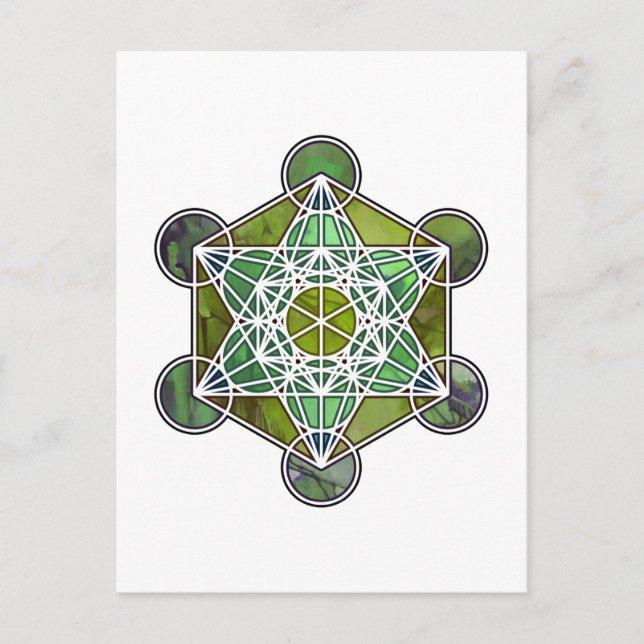 Postal GreenMetatronCube (Anverso)