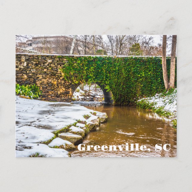 Postal Greenville, Carolina del Sur, nieve en río Reedy (Anverso)