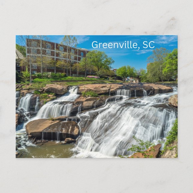 Postal Greenville, Parque de Cataratas Reedy River, Carol (Anverso)