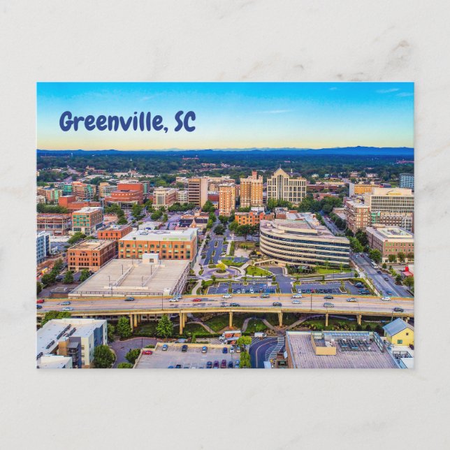 Postal Greenville, South Carolina Summer Downtown View (Anverso)