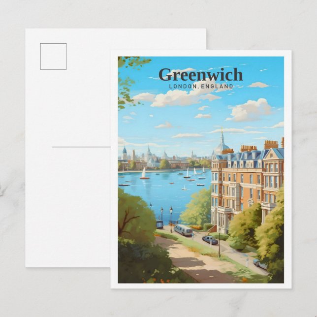 Postal Greenwich London Inglaterra Viajes de arte (Anverso / Reverso)