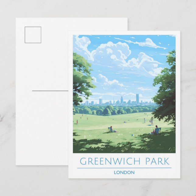 Postal Greenwich Park Londres Inglaterra Viajes de época (Anverso / Reverso)