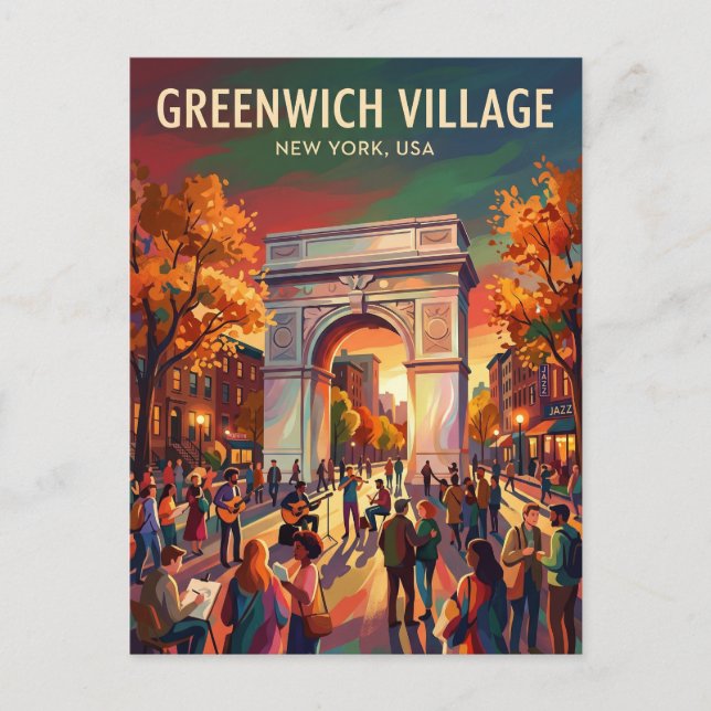 Postal Greenwich Village EE. UU. (Anverso)