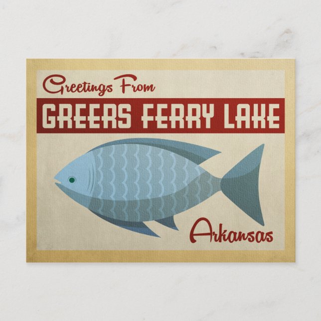 Postal Greers Ferry Lake Fish Vintage Travel (Anverso)