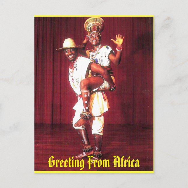Postal GREETING FROM AFRICA (Diseño de Mojisola Gbadamosi (Anverso)