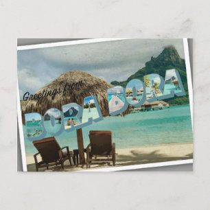 Postal Greetings from Bora Bora vintage card