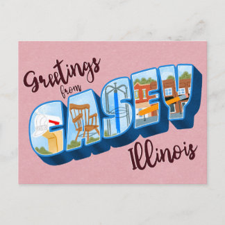 Postal Greetings from Casey, Illinois Vintage Postcard