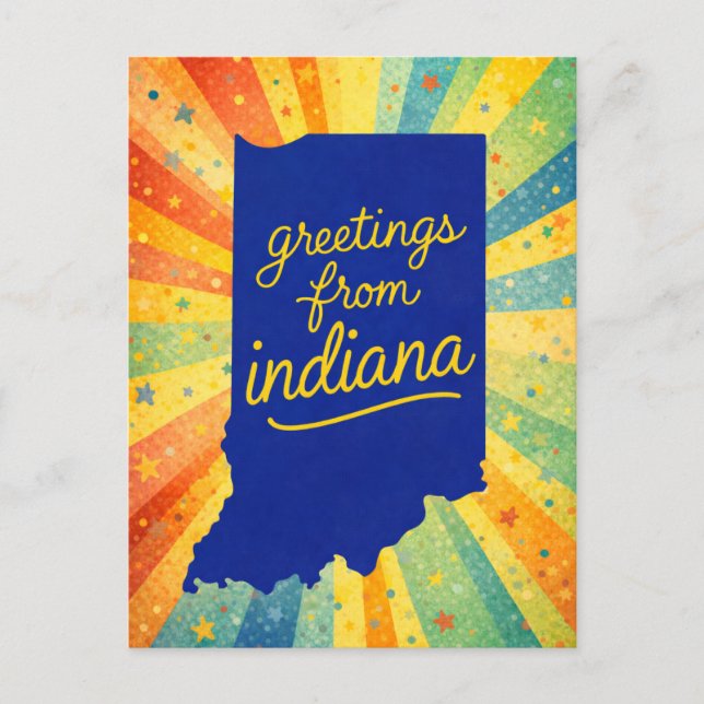 Postal Greetings from Indiana Colorful (Anverso)