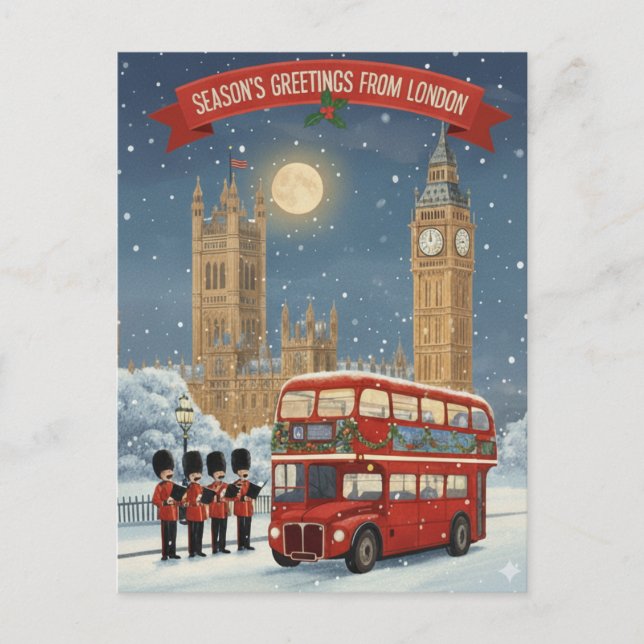 Postal Greetings from London Christmas Card (Anverso)
