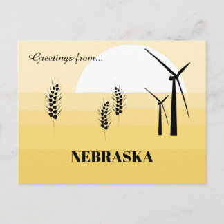 Postal Greetings from Nebraska State Sunny Monochromatic 