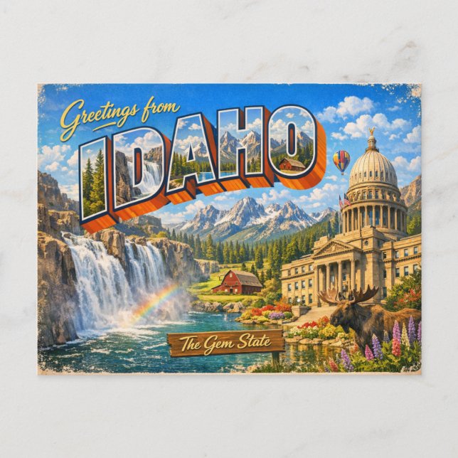 Postal Greetings From State Postcard  (Anverso)