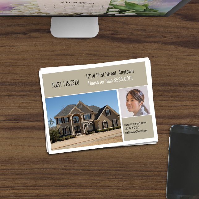 Postal Greige de Real Estate Direct Mail (Subido por el creador)