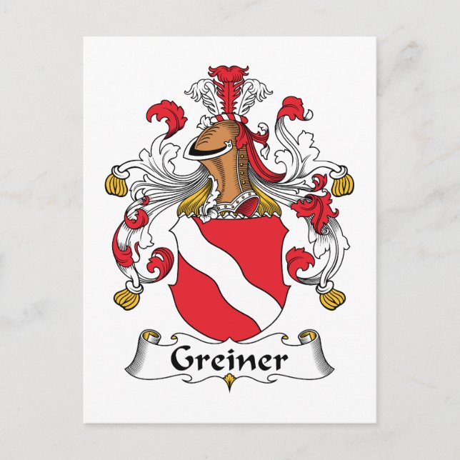 Postal Greiner Family Crest (Anverso)