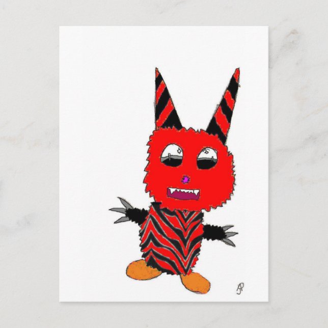 Postal Gremlin rojo (Anverso)