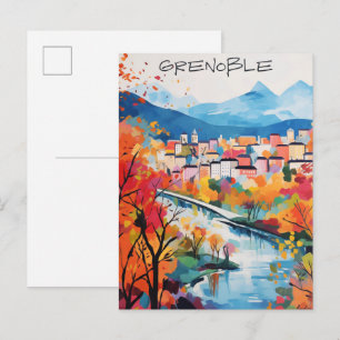 Postal Grenoble Francia Viajes Ciudad Pintura Estética