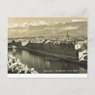 Postal Grenoble, vue generale des alpes