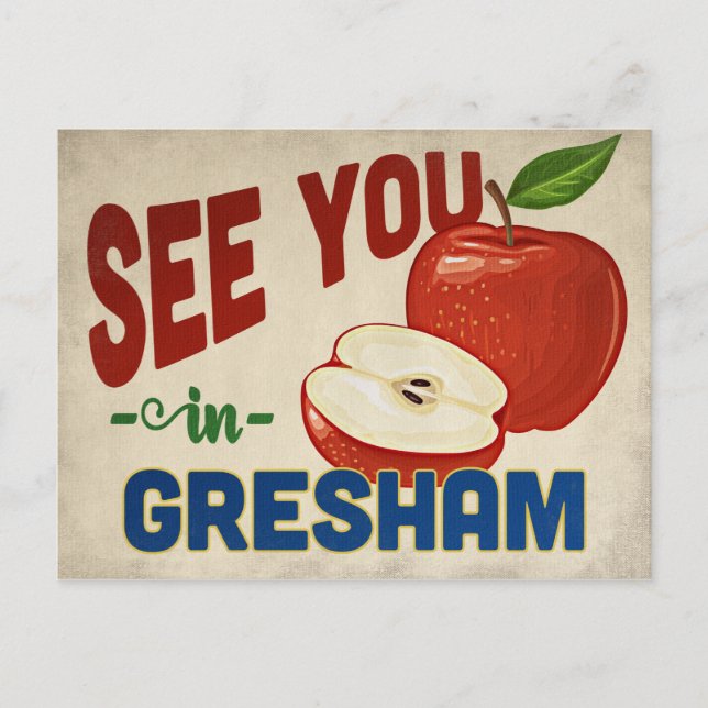 Postal Gresham Oregon Apple - Viajes de época (Anverso)
