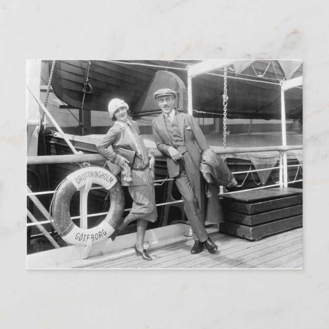 Postal Greta Garbo y Mauritz Stiller 1925 (Anverso)