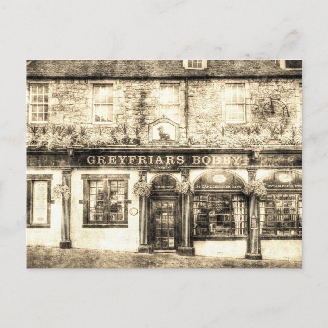 Postal Greyfriars Bobby Pub Edinburgh Vintage (Anverso)