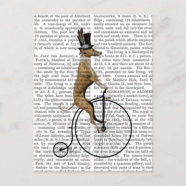 Postal Greyhound on Black Penny Farthing Bike (Anverso)