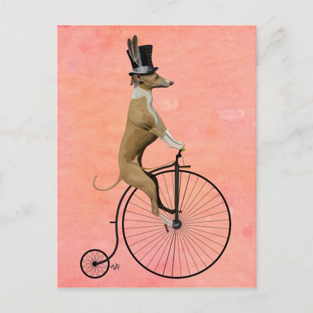 Postal Greyhound sobre Black Penny Farthing (Anverso)