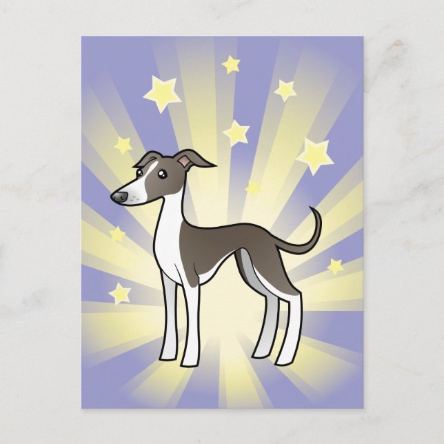 Postal Greyhound/Whippet/Italiano Estrella Pequeña (Anverso)