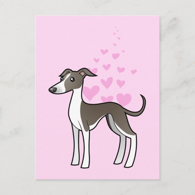 Postal Greyhound / Whippet / Italiano Greyhound Love (Anverso)