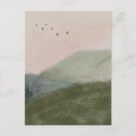 Postal Grief Mourning Loss Flying Birds In Mountains Card
