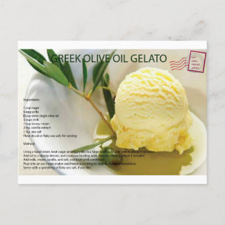 Postal GRIEGA de la receta de Gelato del aceite de
