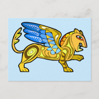 Postal Griffin de león alado medieval