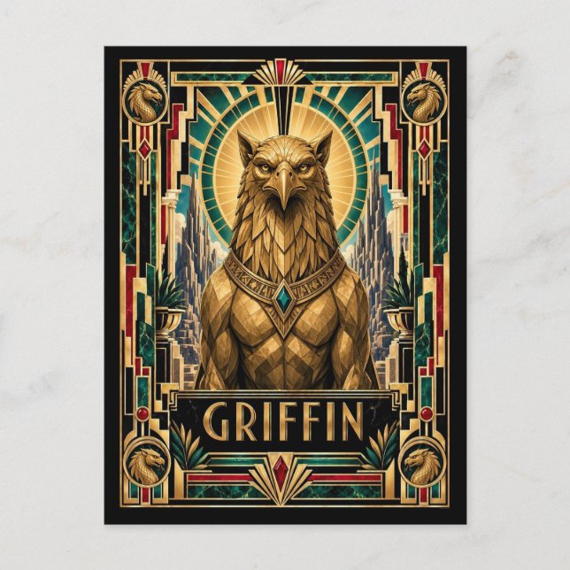 Postal Griffin, mito art déco (Anverso)