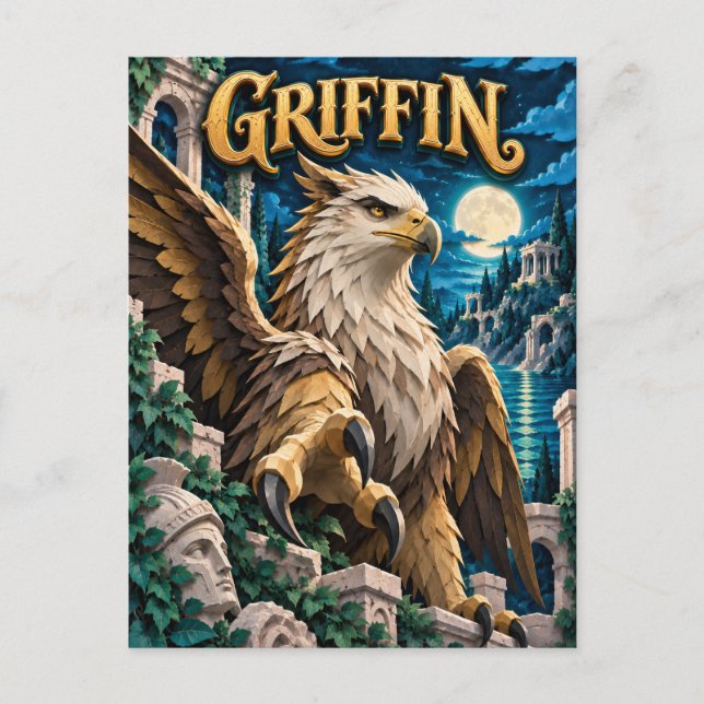 Postal Griffin, Monstruo de Papel Cortado (Anverso)
