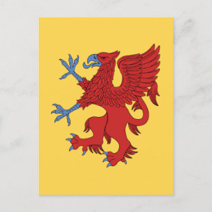 Postal Griffin Rampant Gules