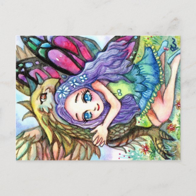 Postal Griffin y hadas (Anverso)