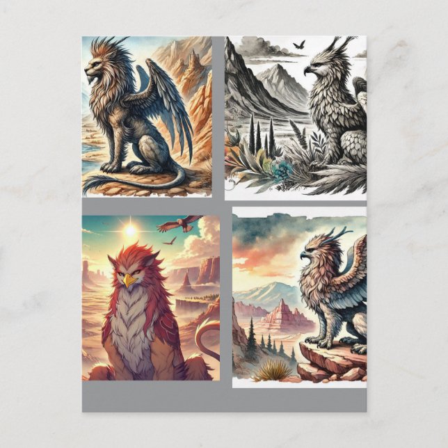 Postal Griffins, Dragons, & Desolate landscapes (Anverso)