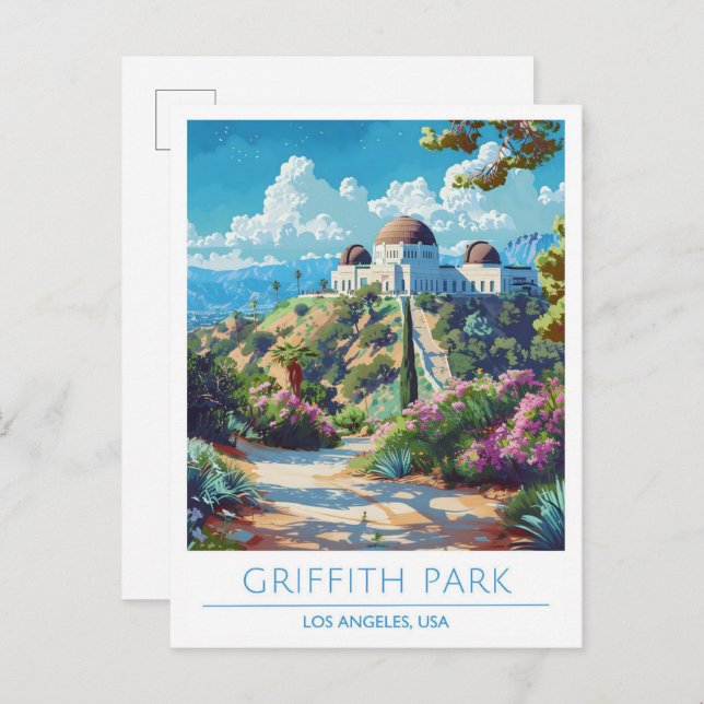 Postal Griffith Park Los Angeles USA Vintage Travel (Anverso / Reverso)