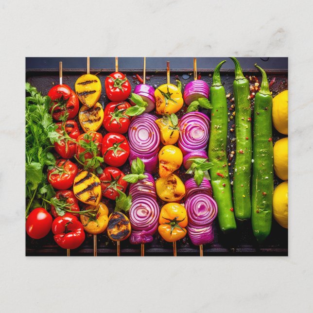 Postal Grilled Vegetable. Array of beautifully charred ve (Anverso)