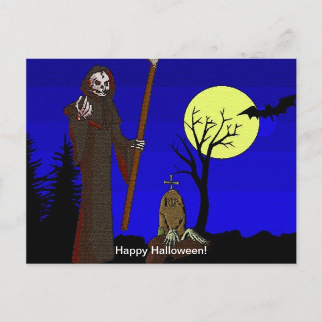 Postal Grim Reaper en Graveyard (Anverso)