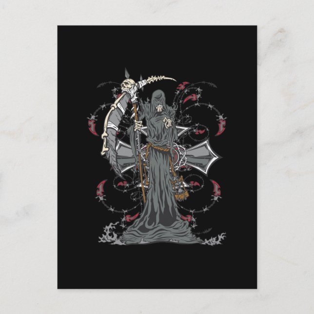 Postal Grim Reaper espera (Anverso)