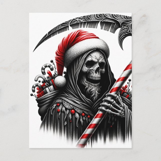 Postal Grim Reaper Horror Santa Navidades (Anverso)