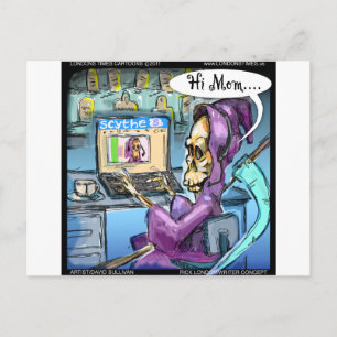 Postal Grim Reaper y Skythe Funny Gifts Cards & Tees