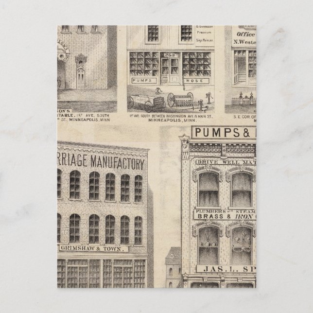 Postal Grimshaw and Town, Minnesota (Anverso)