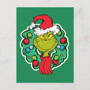 Postal Grinch Corona de Navidad