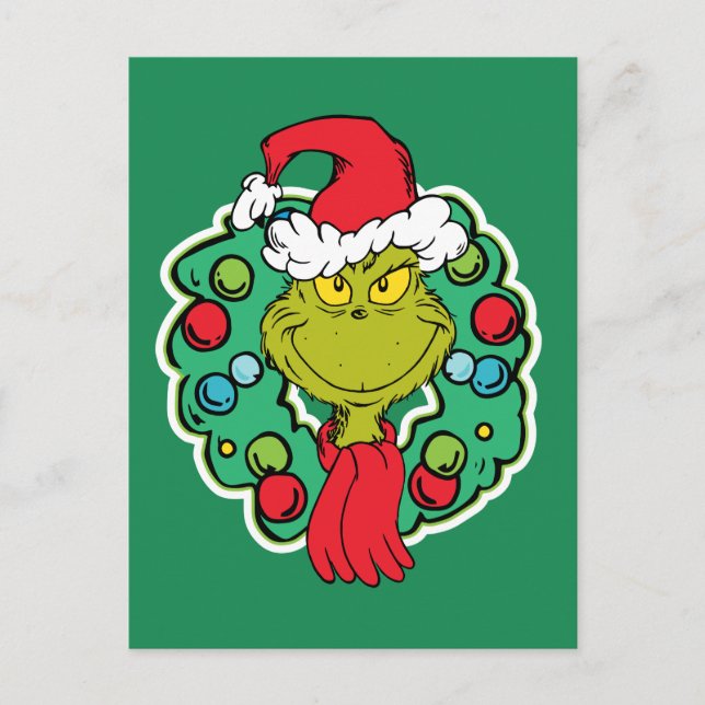 Postal Grinch | Corona de Navidad (Anverso)