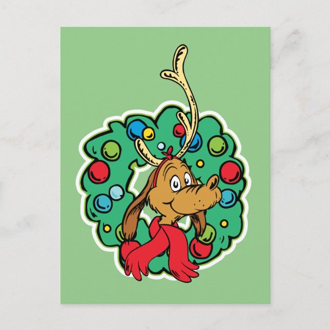 Postal Grinch | Corona de Navidad de Max (Anverso)
