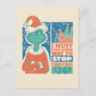 Postal Grinch   Detener Navidad Gráfico Antiguo