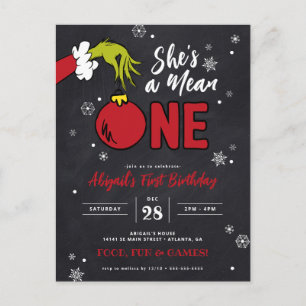 Postal Grinch Ella Es una Mala Cumpleaños 1 año