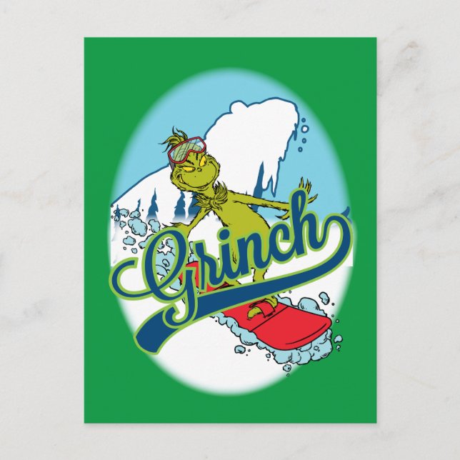 Postal Grinch en snowboard (Anverso)